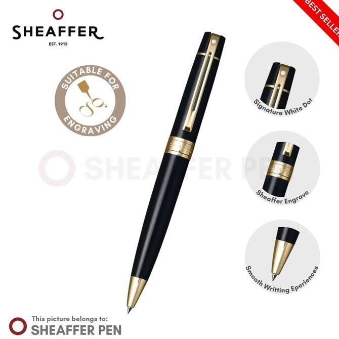 

Sheaffer 300 Glossy Black with Gold Tone Ballpoint Pen Kualitas Original