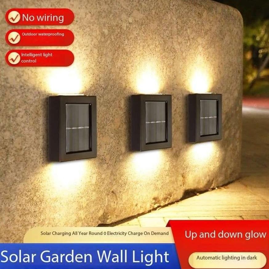 NEW Lampu dinding outdoor/ tempel aesthetic/ solar cell tenaga surya/ lampu panel surya outdoor wate