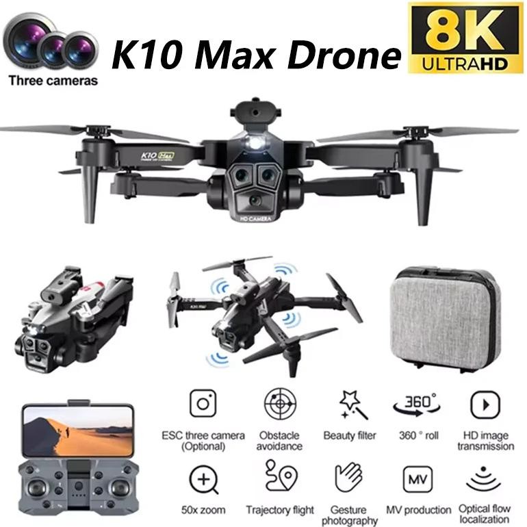 New K10Max Drone Professional 360 All-Round Obstacle Avoidance 8K Hd Triples Camera Esc Positioning 