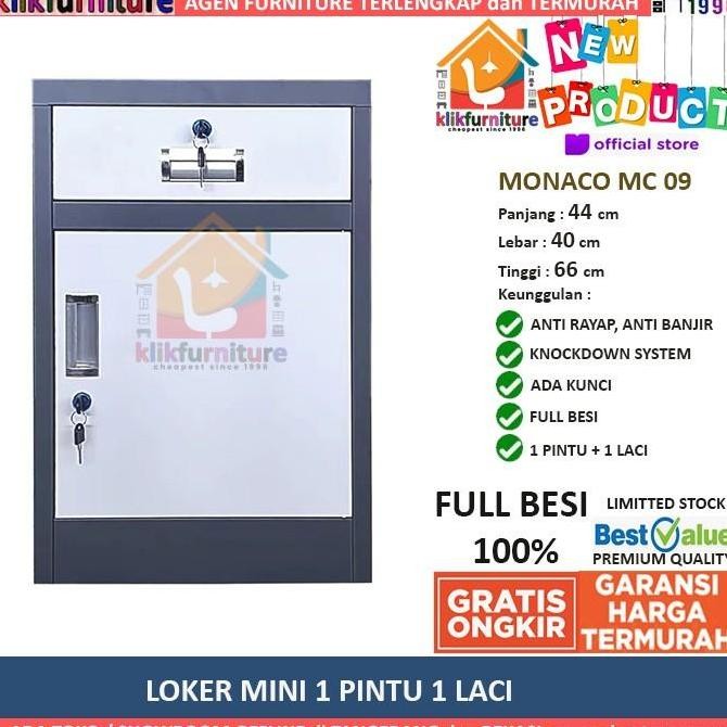 

(VIA JNE CARGO) Lemari Loker Besi Mini 1 Pintu 1 Laci MONACO 09 Kualitas Original
