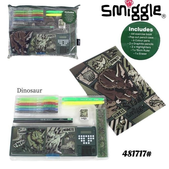 

smigle stationery kit pensil case gift pack set unicornn/dino/ice crea Kualitas Original