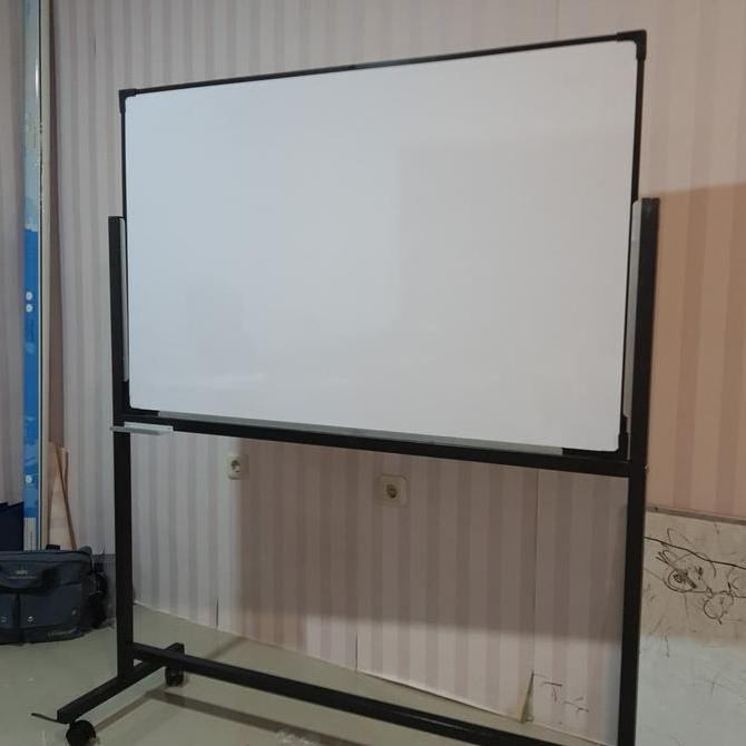 

whiteboard stand 80 x 120cm-single face-mudah dibersihkan-nonmagnet Kualitas Original