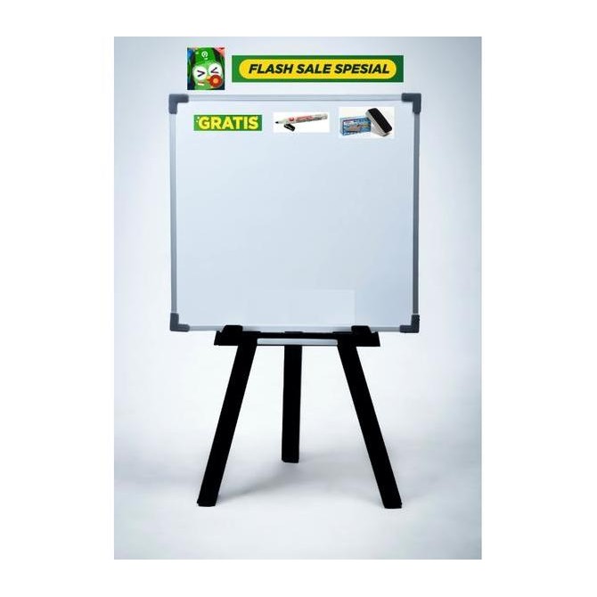 

Whiteboard Standing Portabel Naik Turun 50x50 cm Papan Tulis Magnetic ( Papan Tulis Anak Belajar Sekolah White Board Kaki 3 Magnetik Portable Portabel 1 Muka 1 Sisi EcoSave ) Kualitas Original