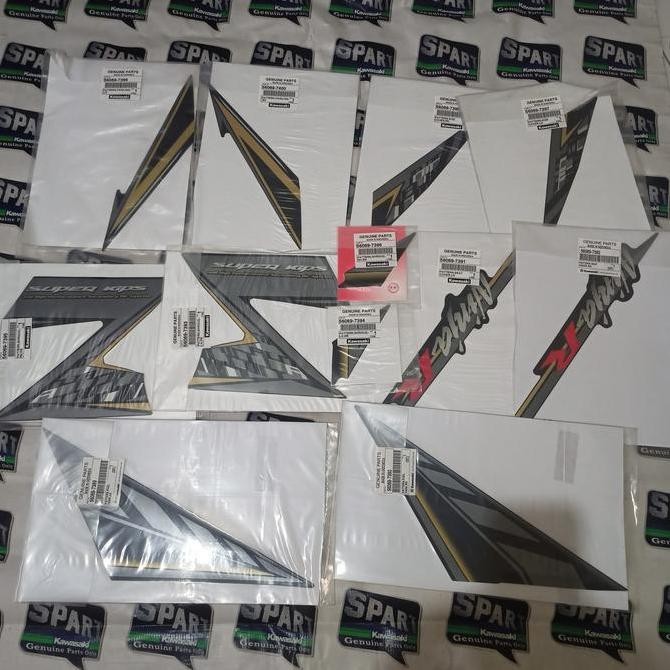 Stiker setiker stripping striping Fullset Hitam Ninja R 2014 Original Kualitas Original