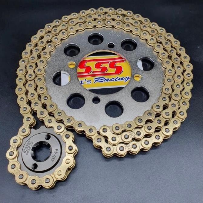 Gear Gir Set  SSSS 428H CB150R - Megapro Old - Megapro New - Tiger - Sonic - Verza Rantai Gold Bukan