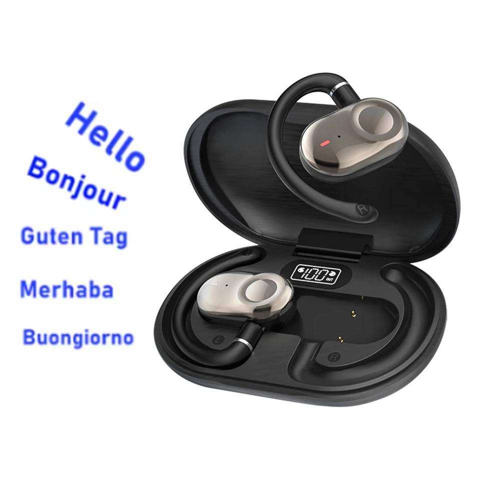 

AI Language Translation Earbuds Bluetooth-Compatible 5.4 Two-Way Translator Device Smart Translation Earbuds for iOS for Android