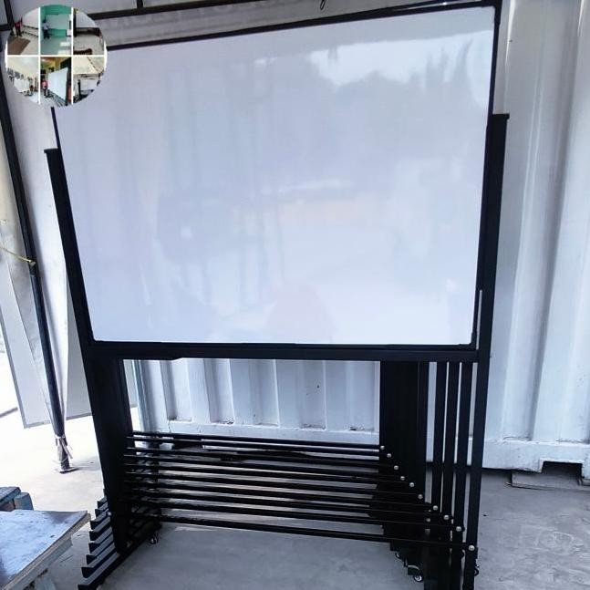 

white Board stand MAGNETIK Roda 80 120 cm Kualitas Original