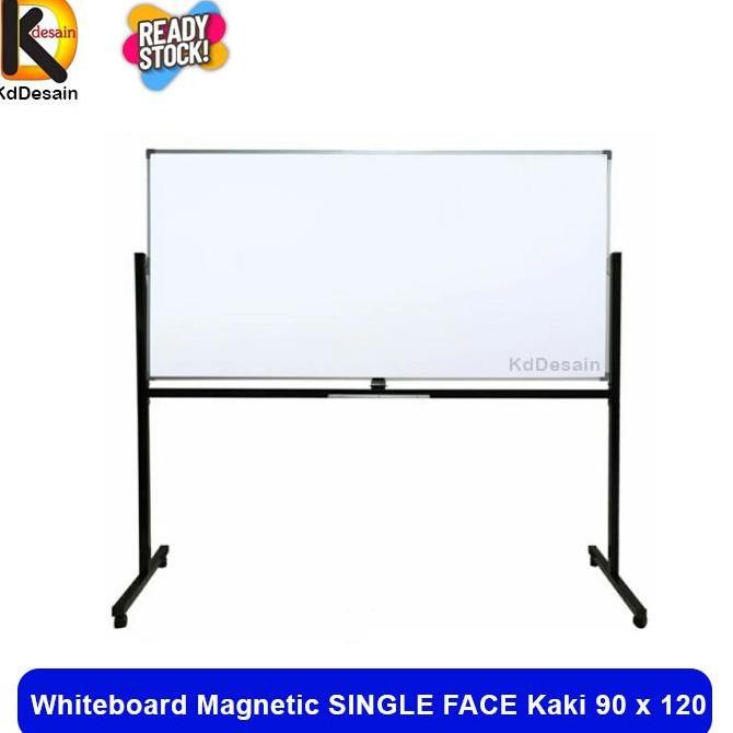 

Whiteboard Magnetic Single Face Standing Kaki 90 x 120 Kualitas Original