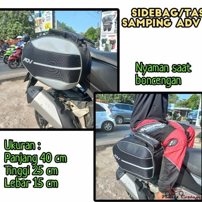 sidebag adv tas samping murah hitam abu abu tas mudik tas touring muat jas hujan baju kacamata sepat