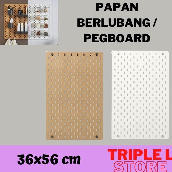 

Papan Berlubang Kayu Pegboard Kayu 36x56 cm SKD Kualitas Original