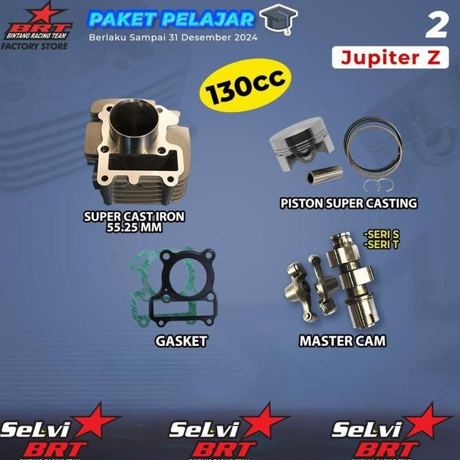 PAKET BORE UP BRT JUPITER Z VEGA R BLOK SET PISTON CAM NOKEN AS BRT JUPITER Z 110 VEGA R NEW 130CC K