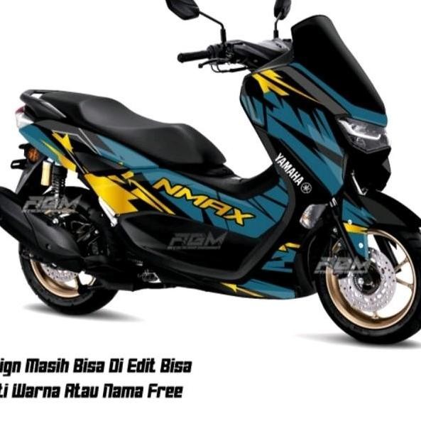 decal full bodi nmax new 2020-2022 motif grafis gold Kualitas Original
