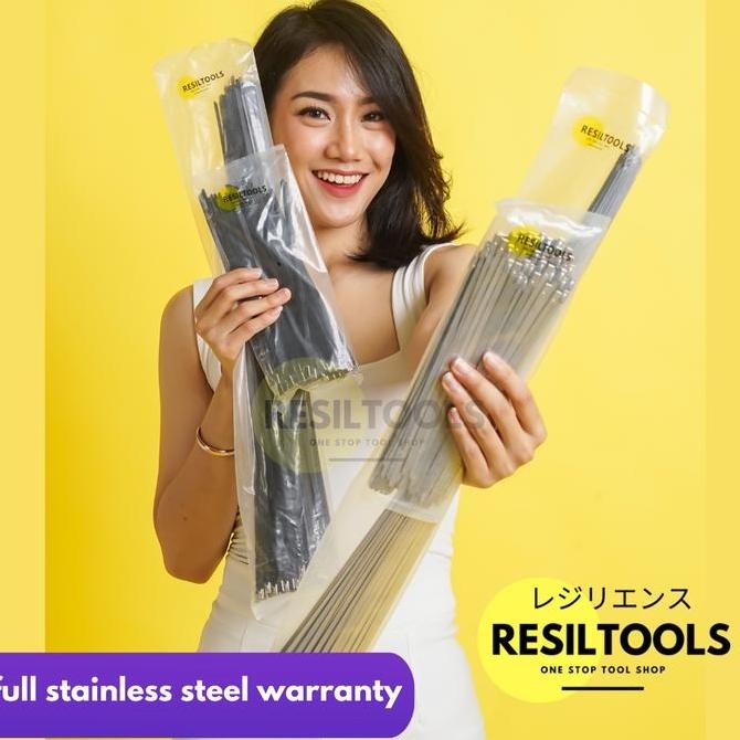 

PER PACK Kabel Tis Stainless Steel Hitam 30 cm Full Anti Karat Isi 100 Kualitas Original