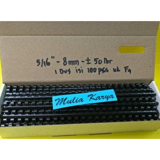 

Premium Spiral Plastik Jilid 5/16 - 8 mm Folio 23 lubang isi 100 bh