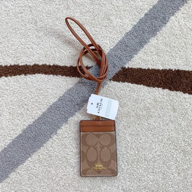 

COACH BROWN SIGNATURE ID TAG LANYARD ORIGINAL FULLSET Kualitas Original