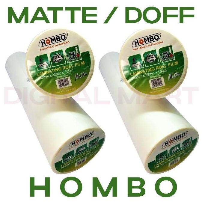 

Premium Hombo Plastik Laminating Roll Doff Matte / Glossy - 330mm x 32mic x 150mtr Mesin laminator lapis bungkus