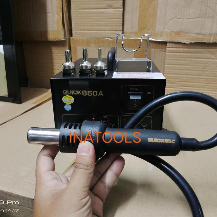 Tersedia HOT AIR BLOWER UAP SOLDER QUICK 850A 550W ORI ALAT PEMBUKA IC HP SESUAI FOTO