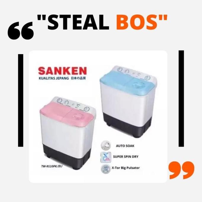 Tersedia SANKEN mesin cuci 2 tabung sanken TW 9110 mesin cuci 9 kg lowwatt
