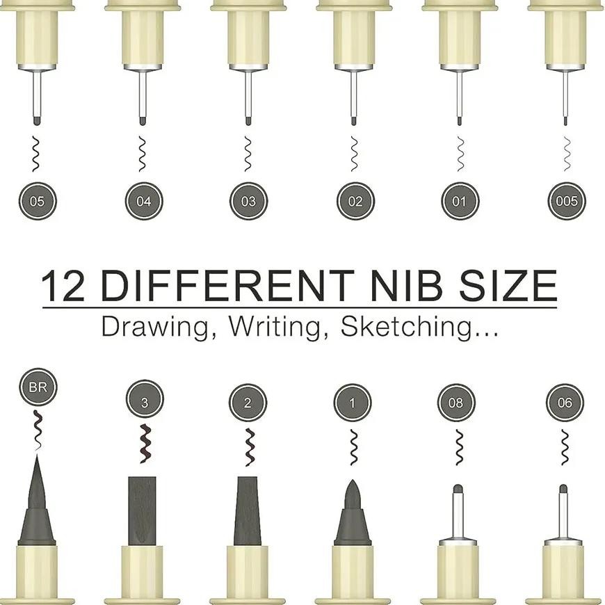 

1Pc Markers Needle Pen Hand-Painted Drawing Hook Line Pen Kawaii Manga Fastdry Waterproof Sketching For Art Supplies