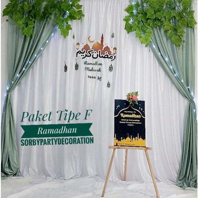 Dekor Tunangan Badrop Baground Photobooth Nikahan Lamaran Aqiqah 012