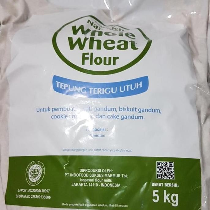

Terlaris Tepung Gandum Utuh Whole Wheat Flour (Wwf) Bogasari Naturich 5Kg