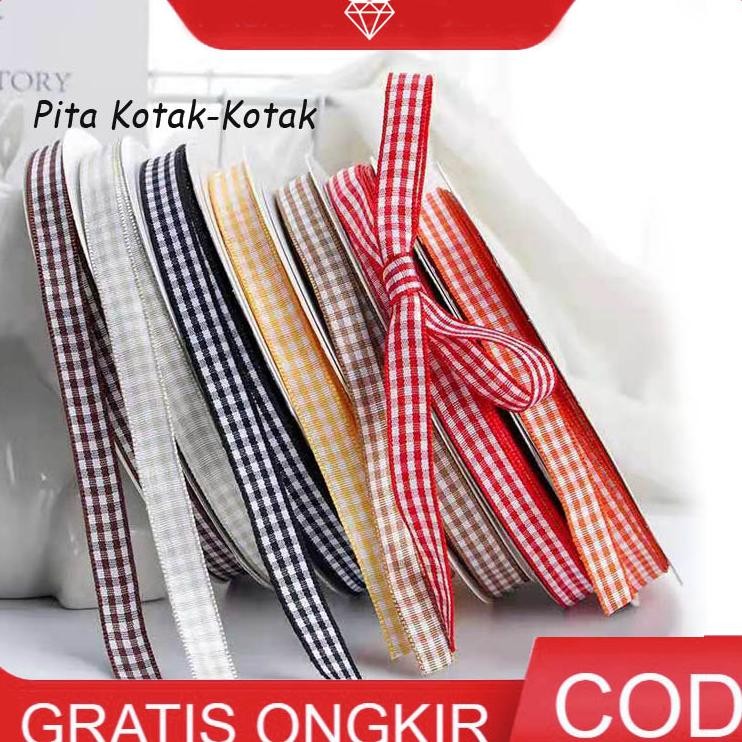 

1Roll Pita Kotakkotak 1Cm Ribbon Square Pita Kado Ps006