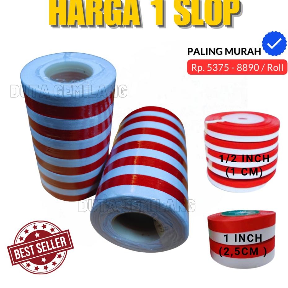 

1 Slop 510 Roll Pita Merah Putih Pita Kain Pita Satin Pita Bendera Merah Putih Duta Gemilang