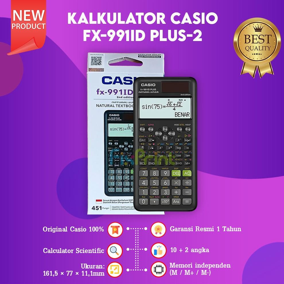 

LINDU Casio Kalkulator FX-991 ID Plus Scientific Calculator Casio