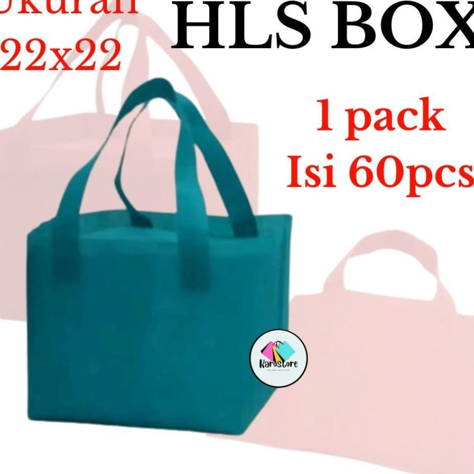 

Goodiebag 1 Pak Isi 60Pcs Tas Spundbond Kotak Nasi Ukuran 22 X 22 23 Tas Besektas Handle Box