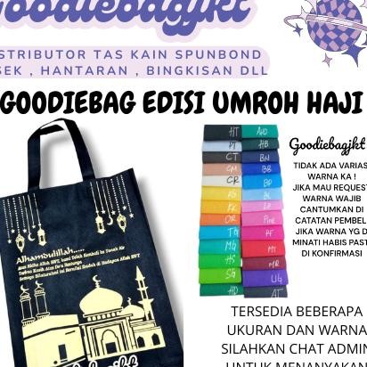 

Goodiebag Tas Spunbond Tas Kain Hampers Oleh Oleh Hajiumroh Isi 12Pcs