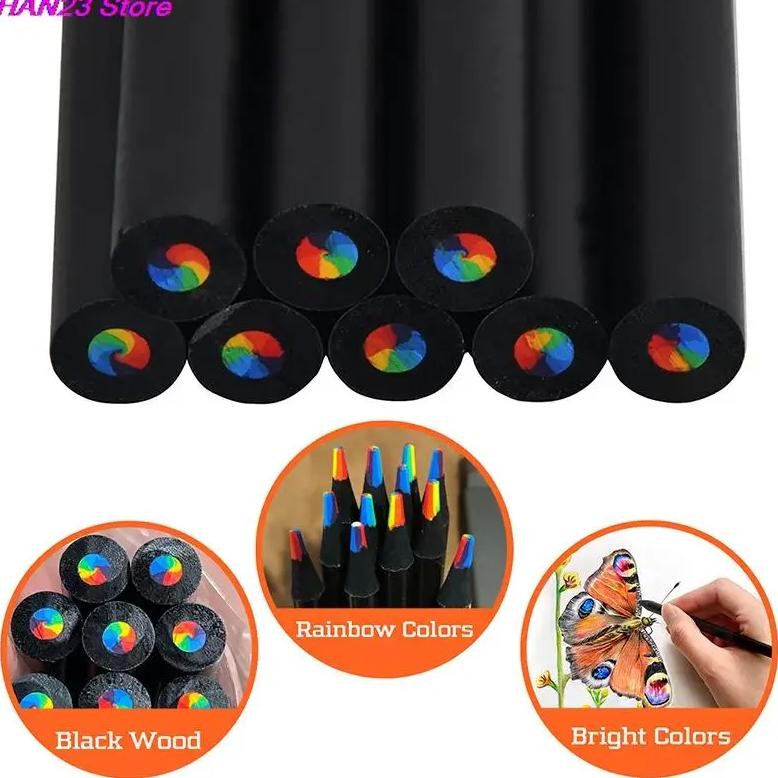 

Gradient Rainbow Pencils Jumbo-Colored Pencil For Adults Multicolored Pencils Art Drawing Coloring Sketching Stationery 8Colors