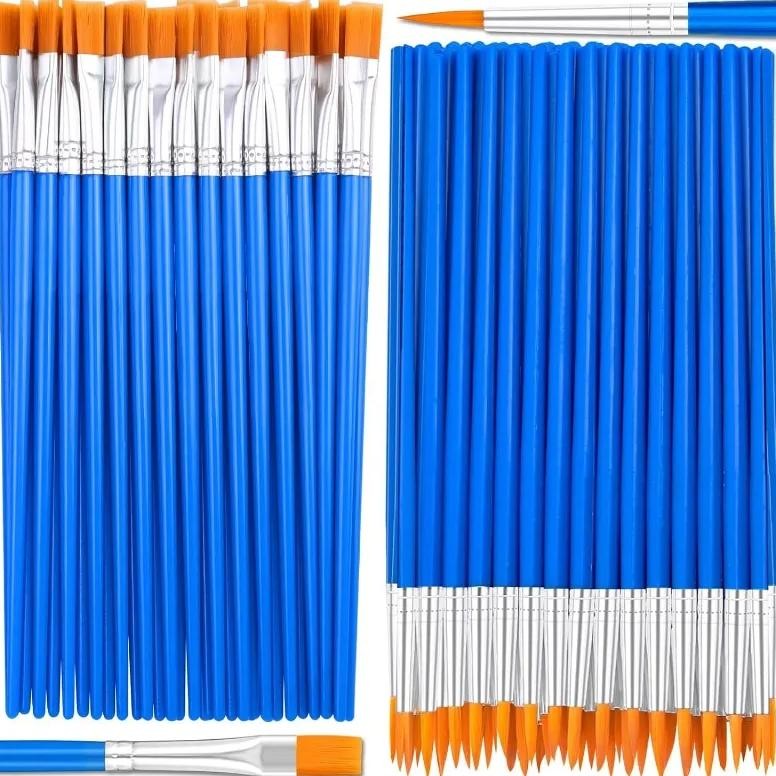 

10Pcs Diy Artist Paint Brushes For Kids Round Flat Miniature Nylon Hair Acrylic Watercolor Gouache Art Kits Paint Brushe