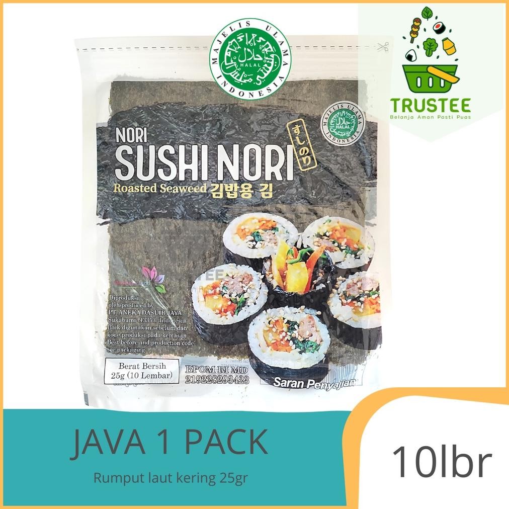 

Fgk-24 Sr-32 G-24 Java Yaki Sushi Nori - Roasted Seaweed - Rumput Laut Panggang Kemasan 10 Lbr Viral Hemat