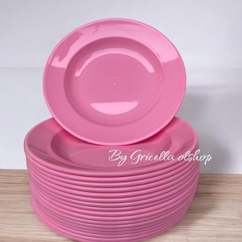 PROMO 1 LUSIN /12 PCS PIRING MAKAN MELAMIN / PIRING MAKAN  MELAMIN / COD PIRING MAKAN