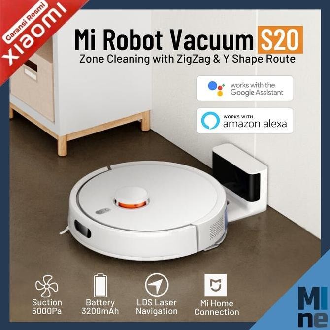 Tersedia Mi Robot Vacuum Cleaner S20 And Mop 5000Pa Mapping LDS Navigation Penyedot Debu