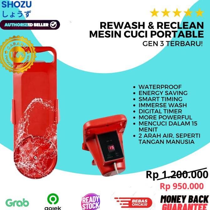 Tersedia Rewash Reclean Mesin Cuci Portable Mesin Cuci Ember GEN3 TERBARU