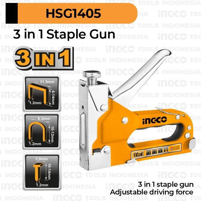 

BERKUALITAS 3-IN-1 STAPLE GUN INGCO HSG1405 - STAPLER STAPLES STEPLES TEMBAK JOK