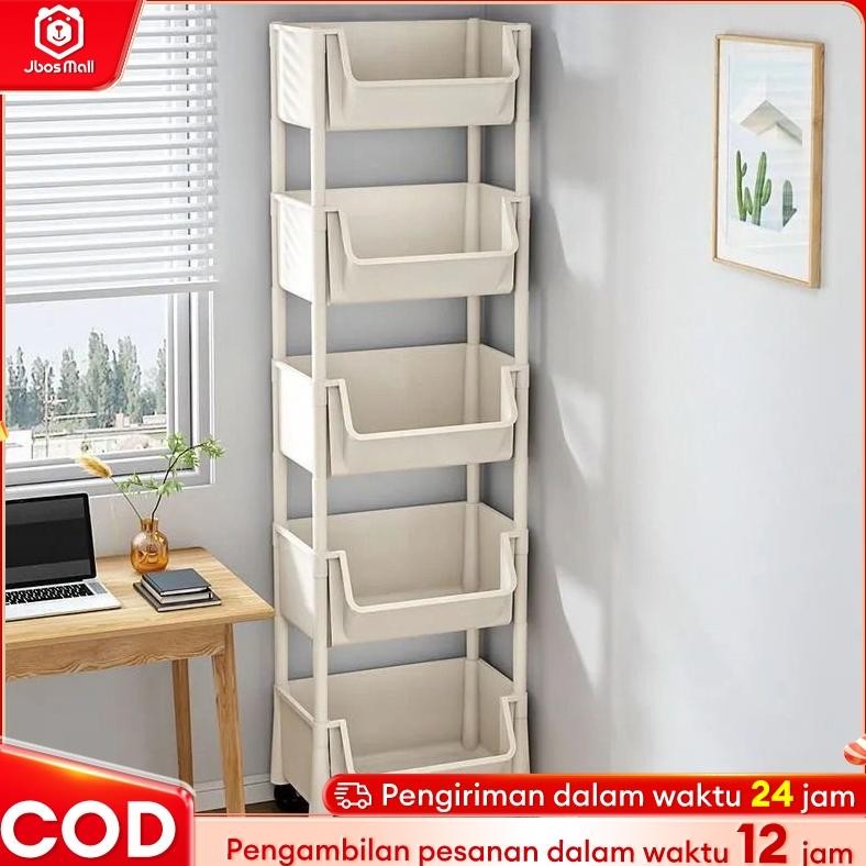 TERMURAH Rak Susun/Rak Buku /Rak Portable Plastik  Buku /Rak Susun Roda /Rak Toy Storage/Rak Serbagu