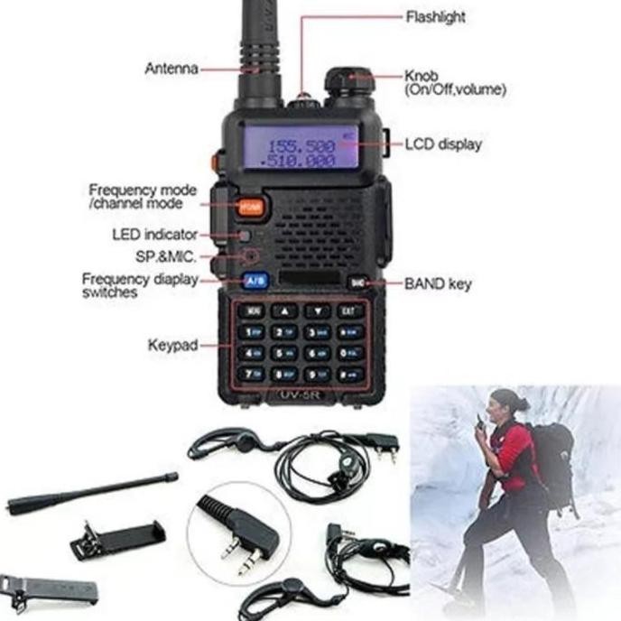 HT BAOFENG UV-5R ORIGINAL 8 WATT PROFESIONAL WALKIE TALKIE