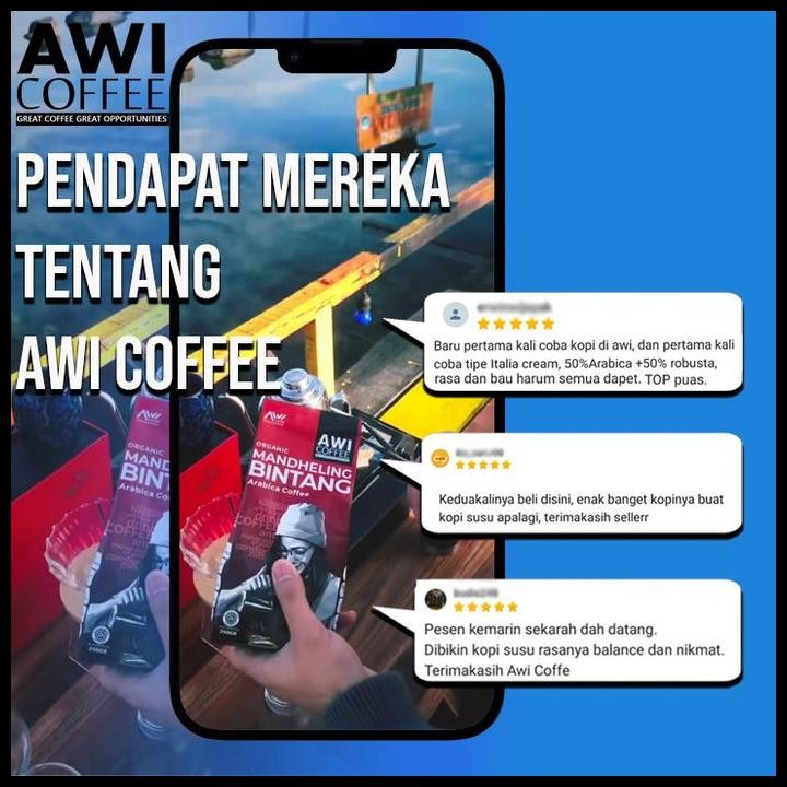 

Terlaris Awi Coffee Italy Super Crema Blend For Cafe 200Gr Biji/Bubuk | Arabica Robusta Blend | Bean / Ground Good Quality