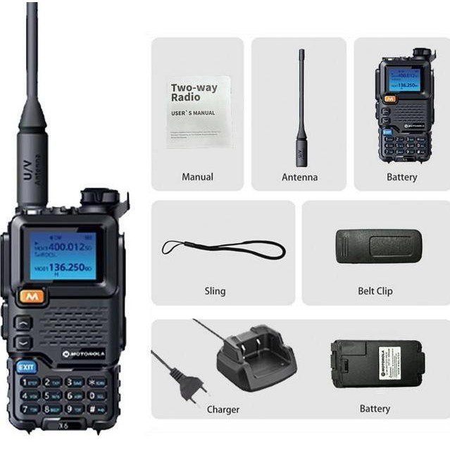 HANDY TALKY MOTOROLA X6 10 WATT TERBARU HT WALKIE TALKIE TAHAN AIR