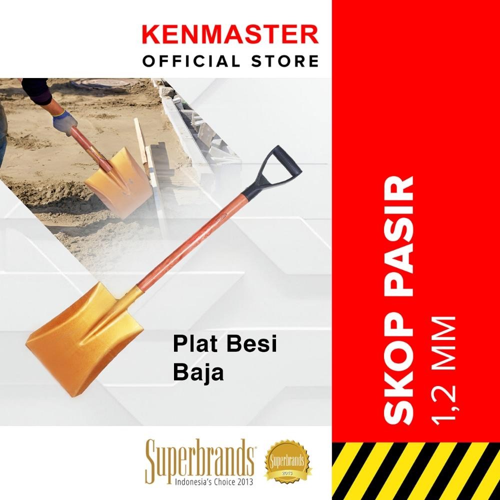 Alat Sekop Rata Datar Skop Pasir Skop Gali Tanah Ggang Kayu 12MM SKOP024