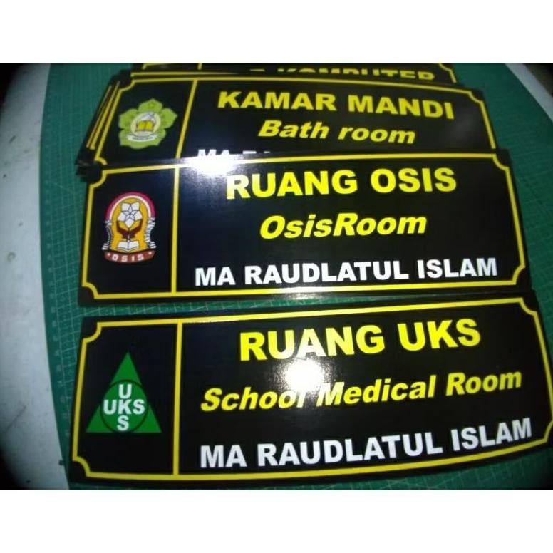 

papan nama ruangan sekolah,kantor,klinik, rumah sakit
