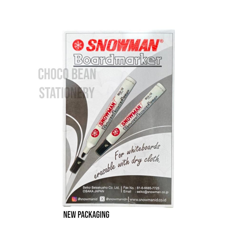 

[ 1 Box ] Spidol Papan Tulis Snowman BG12 / Snowman Whiteboard Marker BG-12