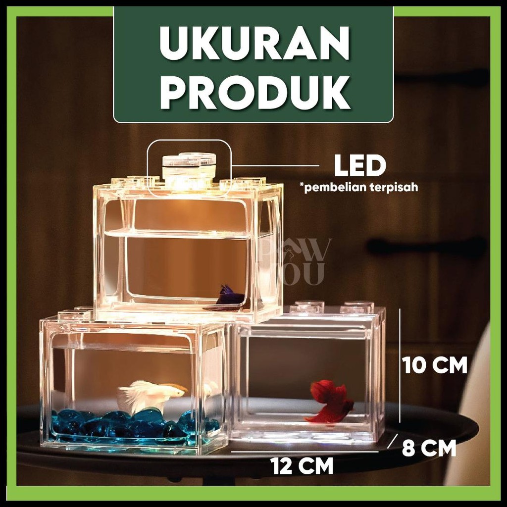 LAMPU MINI AQUARIUM AKRILIK LED TAHAN AIR DEKORASI IKAN HIAS KECIL