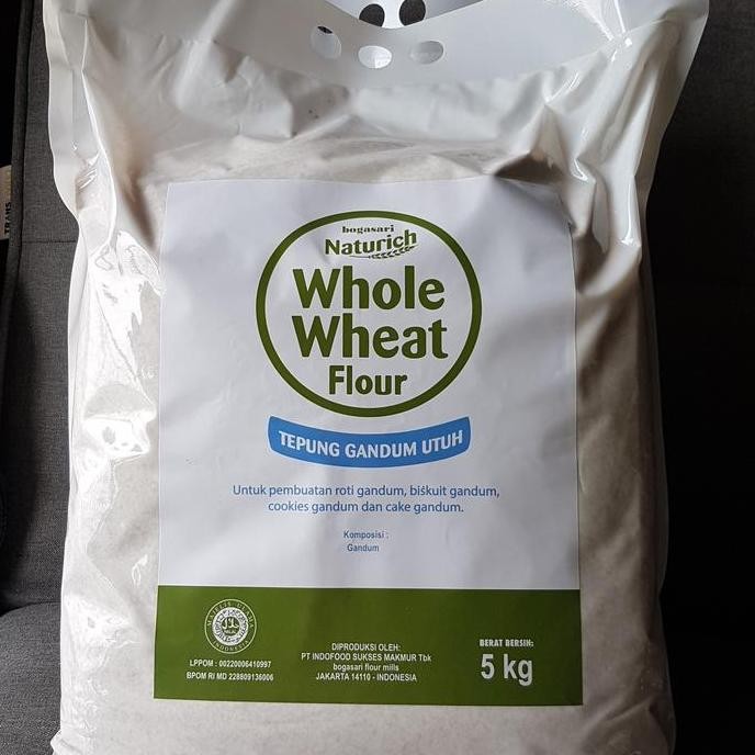 

Terlaris Tepung Gandum Utuh/Whole Wheat Flour 5Kg/Naturich Bogasari