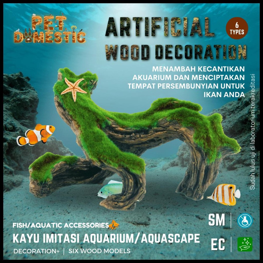 KAYU MOSS IMITASI AQUASCAPE HIASAN DEKORASI AIR TENGGELAM MINI KECIL BESAR AQUARIUM AKUARIUM TANAMAN