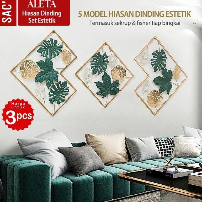 

Terlaris Aleta Set 3Pc Hiasan Dinding Set Motif Bunga Daun Besi Logam Estetik Ornament Pajangan Latar Belakang Sofa Ruang Tamu Kamar Aesthetic Wall Home Decor Dekorasi Rumah Hotel Cafe