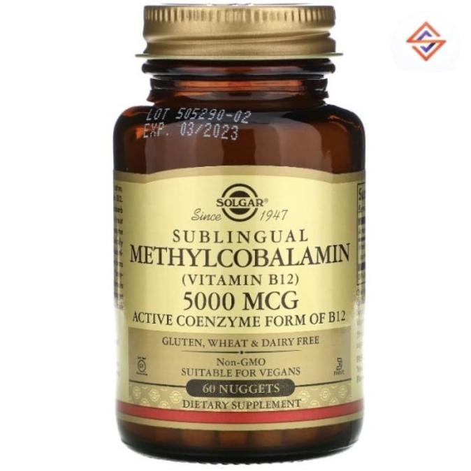 Solgar Sublingual Methylcobalamin Vitamin B12 B 12 5000 5000 Mcg 60 Original Produk