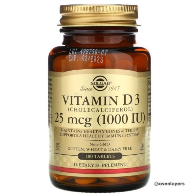 Solgar Vitamin D3 25 Mcg 1000 Iu 180 Tablets